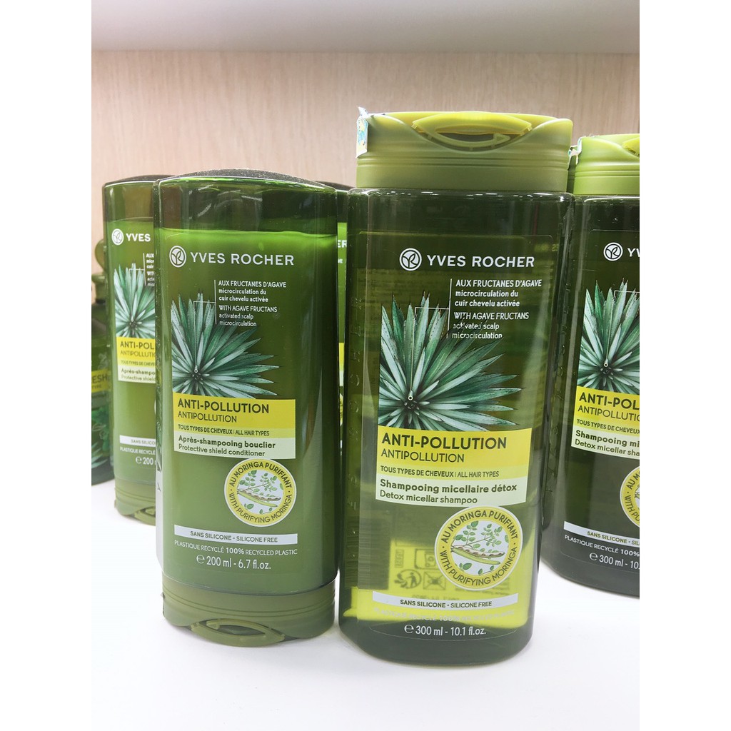 {Mẫu Mới}_Cặp Gội Xả Detox Yves Rocher thanh lọc và bảo vệ tóc khỏi tác động của môi trường