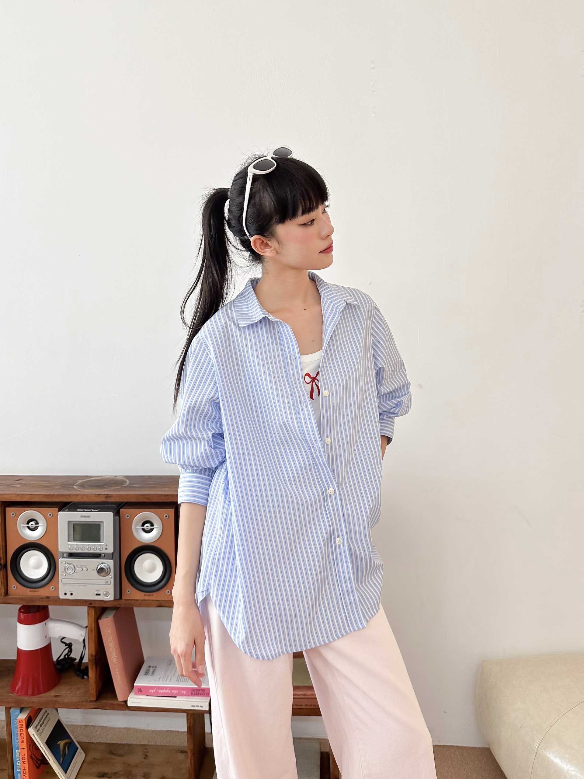 Áo sơ mi sọc tay dài audrey shirt