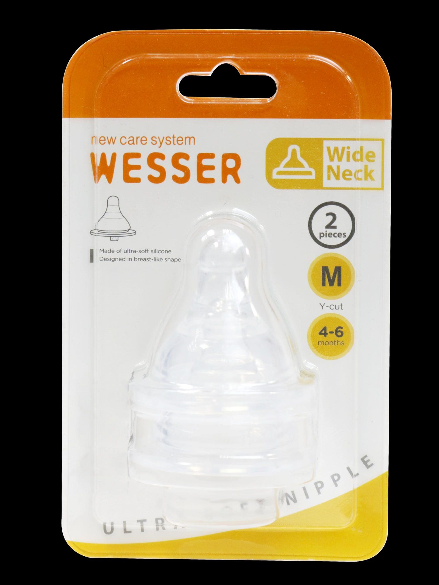 Ty bình sữa Wesser cổ rộng size M - 2 cái/vỹ