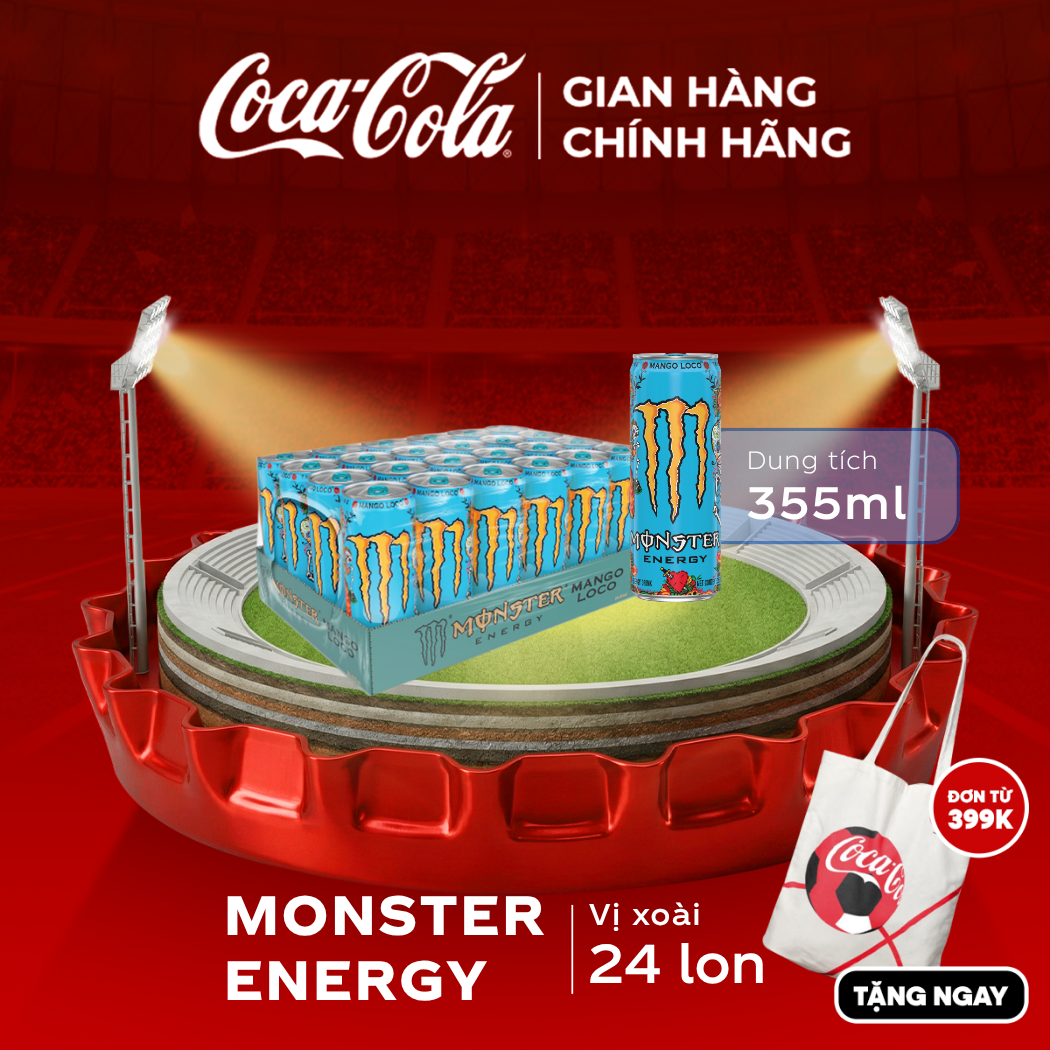 [SIÊU SALE ] Lốc 24 Lon Nước Tăng Lực Giải Khát Monster Energy Mango Loco Vị Xoài 355ml/Lon Sale 25.05 Coca-Cola Chính Hãng_LD