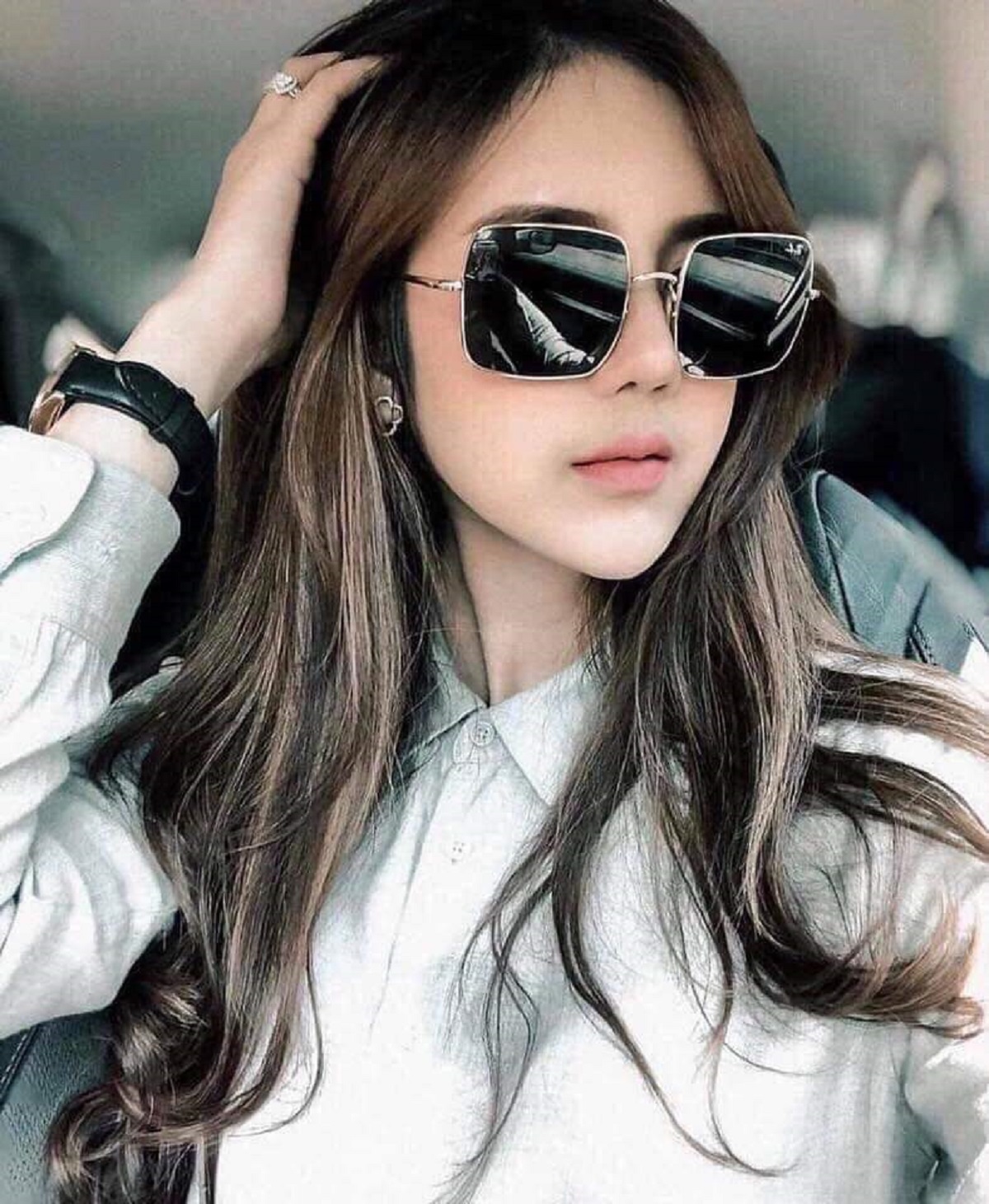 Kính Mát Nam Mắt Kính Râm Gọng Vuông Chống Tia UV400 Thời Trang Cho Nữ