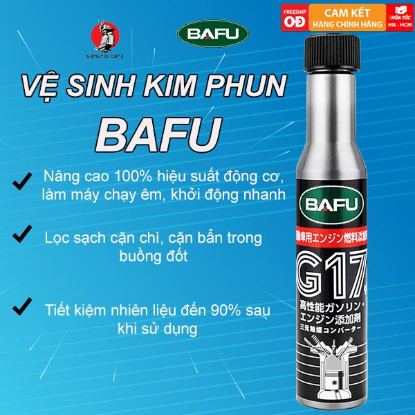 [CHÍNH HÃNG] Dung Dịch Vệ Sinh Kim Phun Bafu, Làm Sạch Thông Tắc Đầu Kim Phun, Động Cơ Khởi Động Dễ Dàng Tăng Tốc 65ml