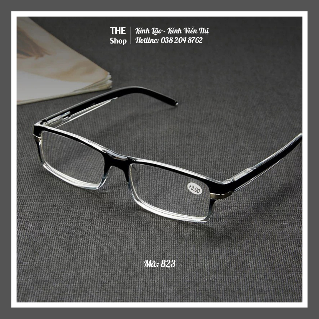 Kính viễn thị Gọng lò xo siêu đẳng cấp, Mẫu mới hot 2021 Hàng chuẩn mã 823 đủ độ từ 1- 4 độ