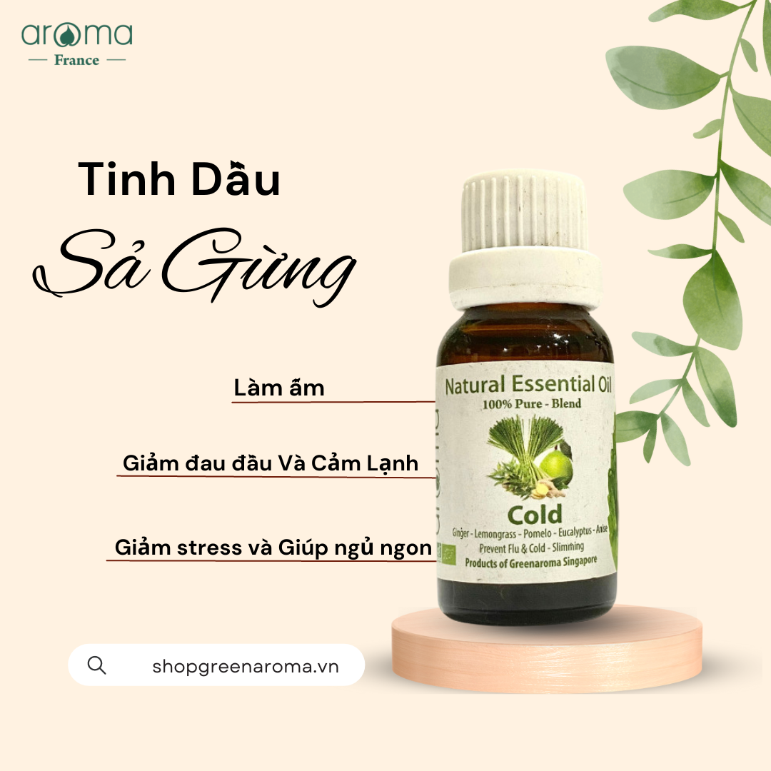 Tinh Dầu Aroma Sả Gừng Cold - 10ml/15ml/30ml/50ml