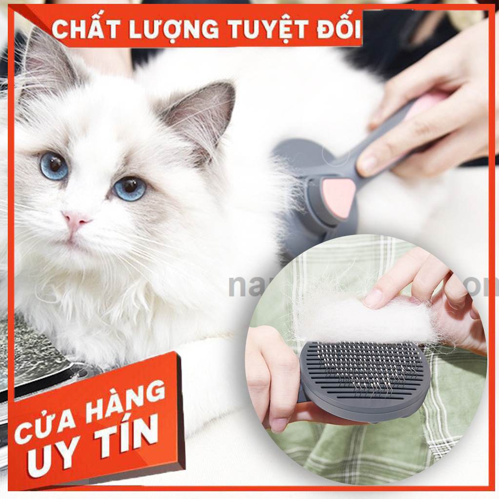 Thương hiệu Pakeway - Lược chải lông cho chó mèo - Có nút bấm gỡ lông - Nà Ní Pet Shop