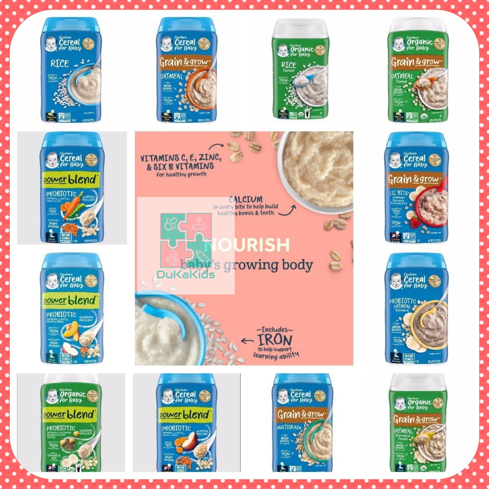 Bột ăn dặm Gerber cho bé đủ vị thơm ngon