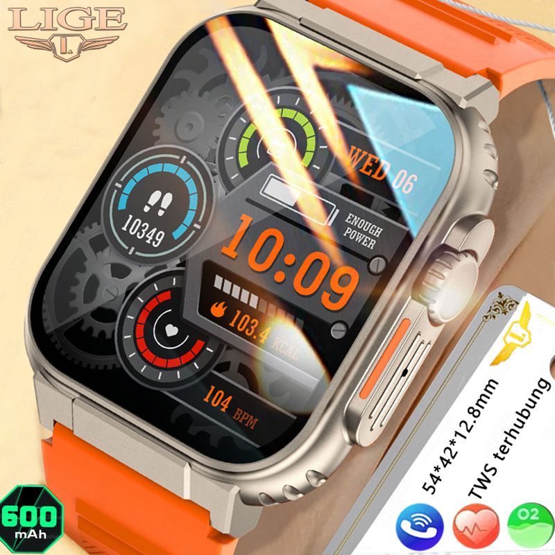 Lige 2023 đồng hồ thông minh không thấm nước nam và nữ AMOLED HD màn hình 600 mAh pin lớn Bluetooth cuộc gọi nhịp tim màn hình 100 + thể thao thể dục theo dõi smart watch