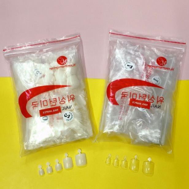 Móng úp chân HSM phom chuẩn - Túi 600 móng ốp giả đủ size