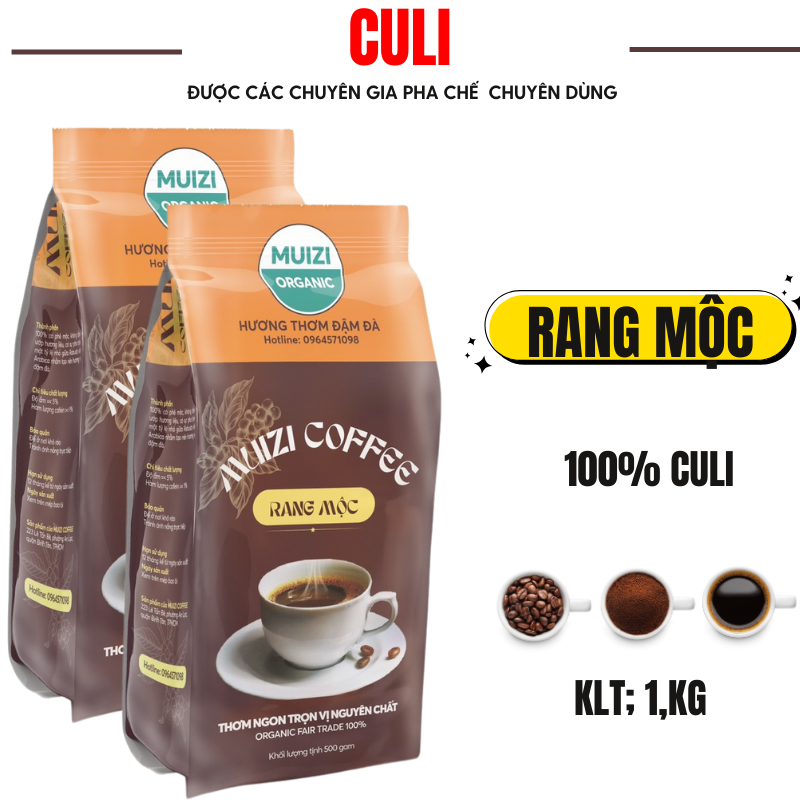 Cà phê hạt nguyên chất, culi rang mộc culi 100% rang xay nguyên chất