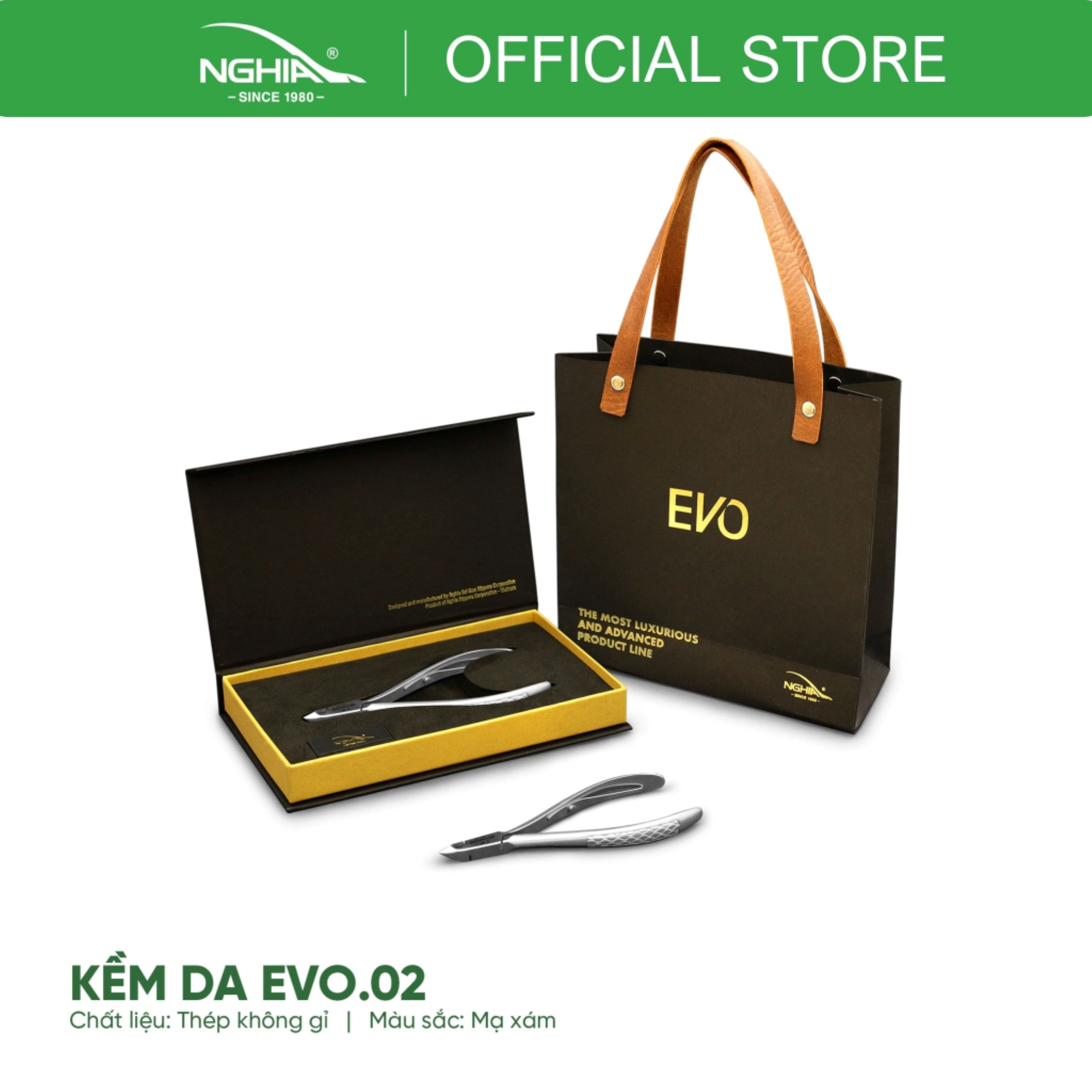 Kềm cắt da kềm nghĩa cao cấp mạ vàng evo.02 xám