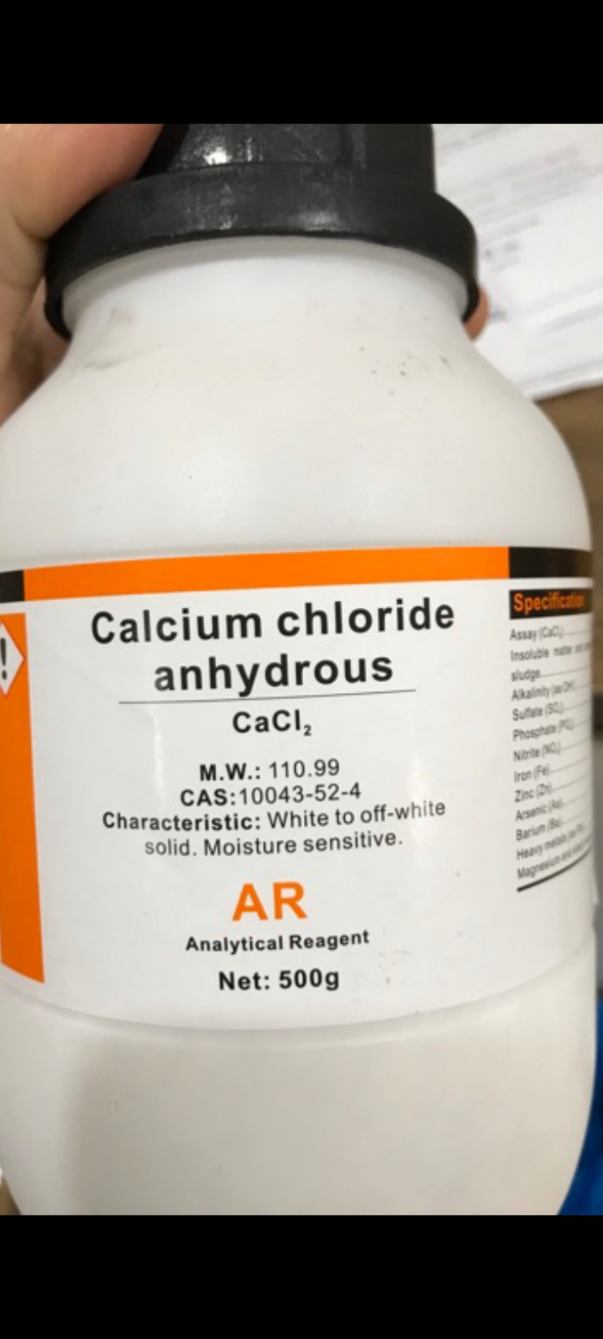 Canxi clorua , cacl2. 2h20, calcium chloride dihydrate 500 gram/lon