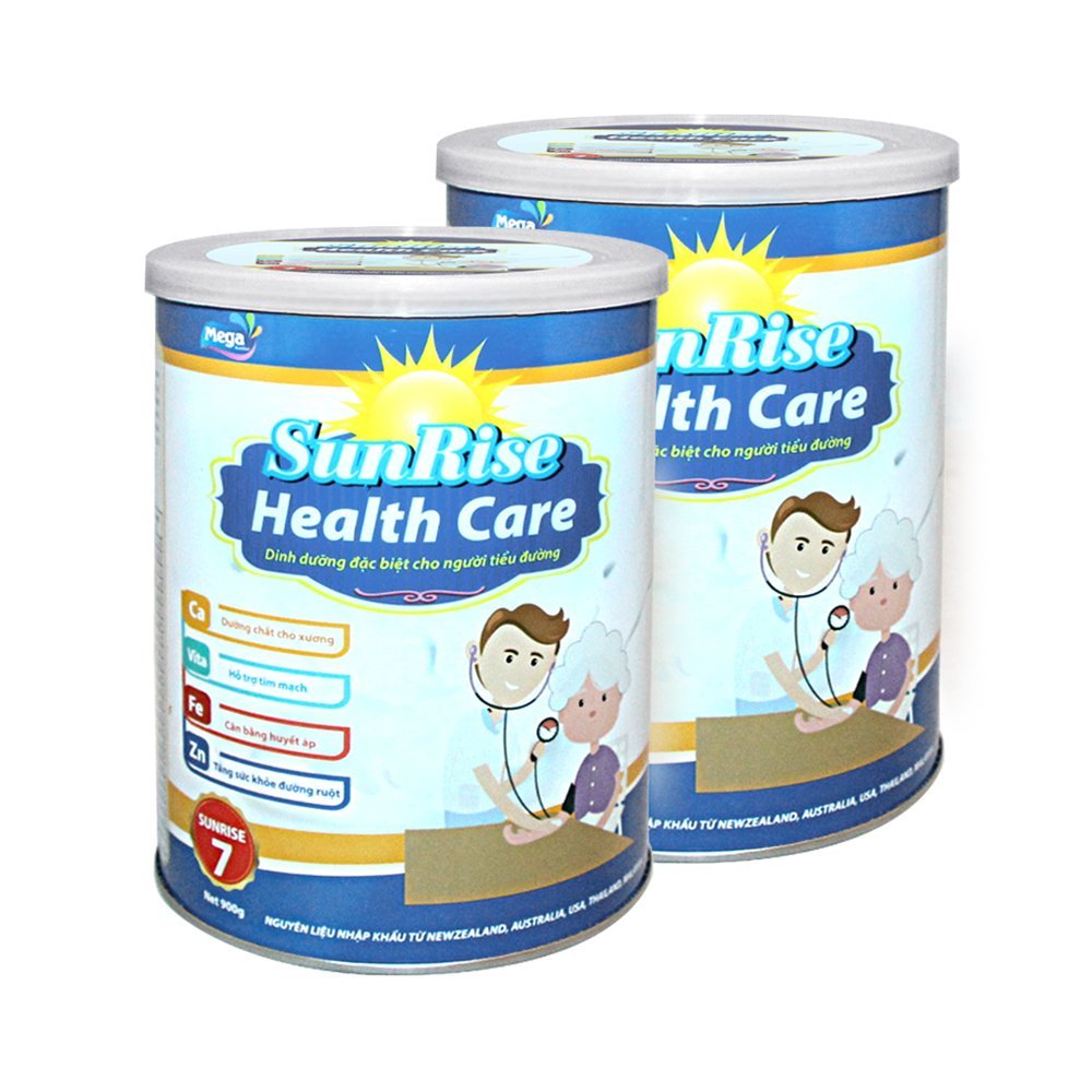[Combo 2 lon] Sữa cho người tiểu đường giúp ổn định đường huyết Sunrise Health Care 900g