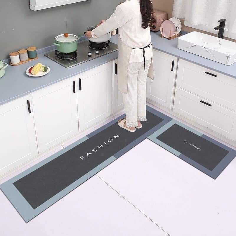 Sét 2 thảm lau chân nhà bếp siêu thấm hút chống trơn trượt hiệu quả