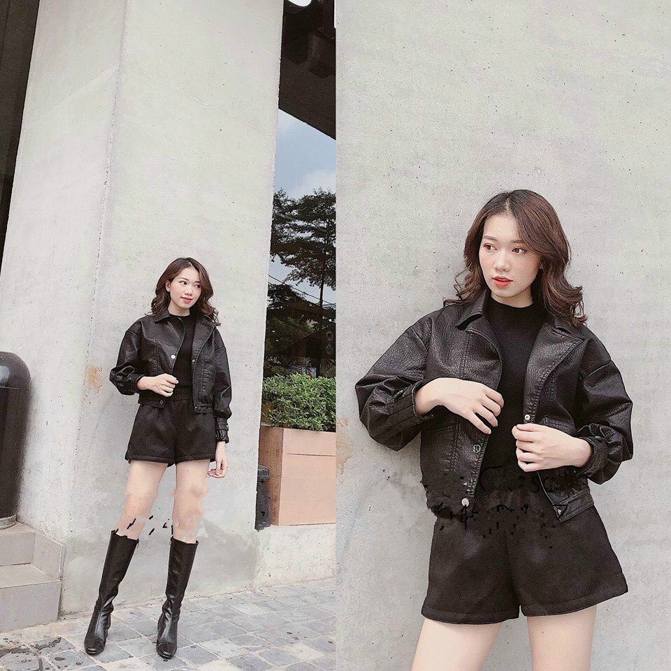 Áo da nữ phong cách trẻ trung năng động. áo khoác da nữ hàng quảng châu cao cấp