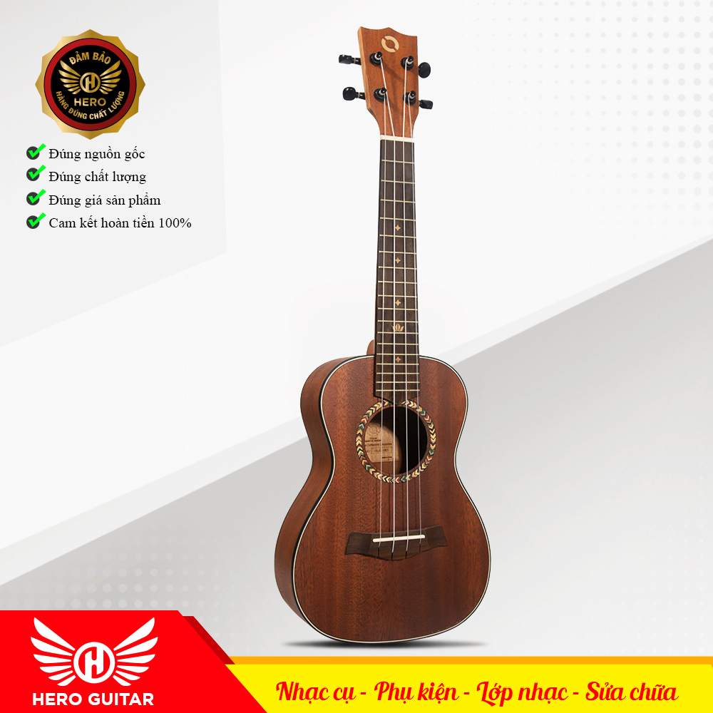 Đàn Ukulele concert - Gỗ Mahogany, tặng kèm phụ kiện và sách hợp âm