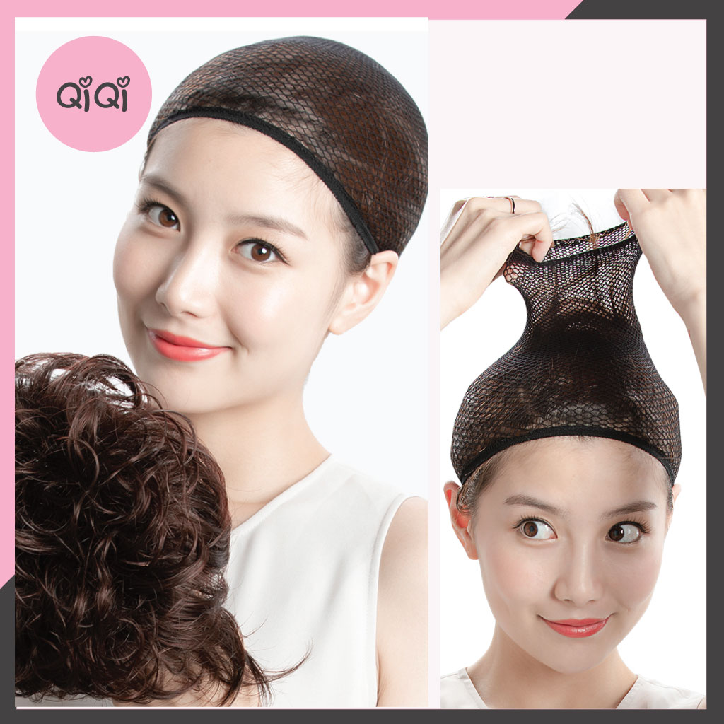 Mũ lưới trùm đầu đội tóc giả Qiqishop