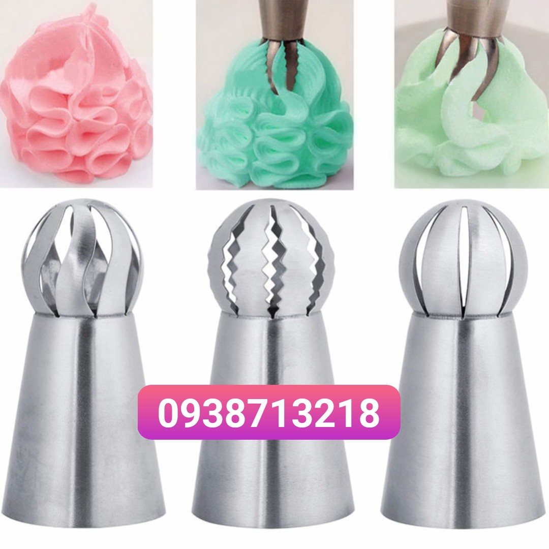 Đuôi bắt bông kem 3D hình cầu, bắt kem topping