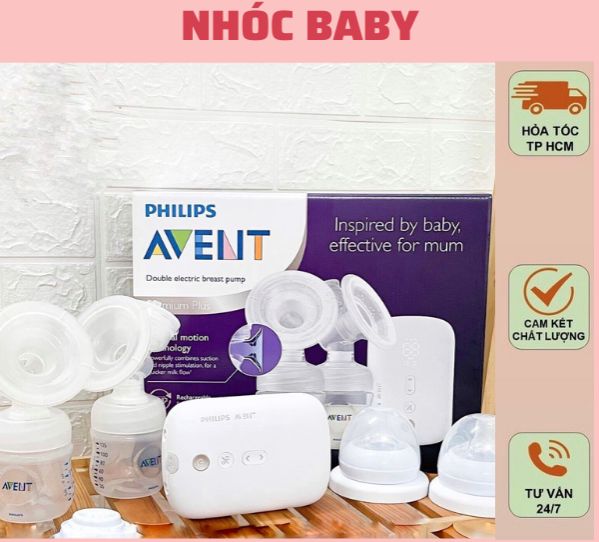 Máy hút sữa điện đôi philips avent eureka premium plus có pin sạc scf 394.11 bảo hành 2 năm toàn quốc - 1 đổi 1 trong 7 ngày nếu lỗi nsx