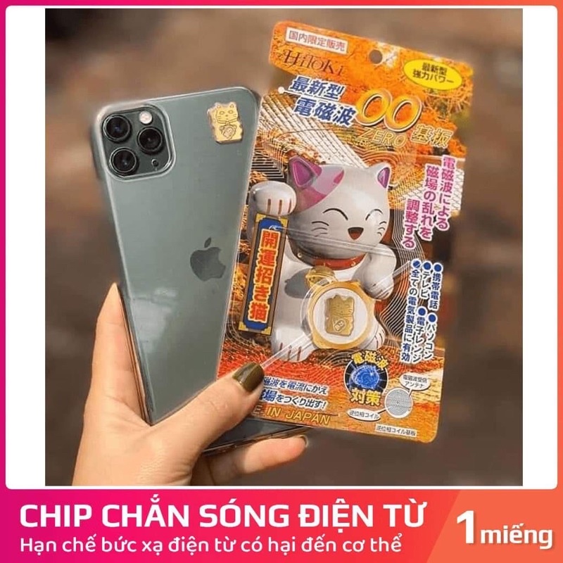 Chip hitoki mèo thần tài - miếng dán ngăn bức xạ điện từ