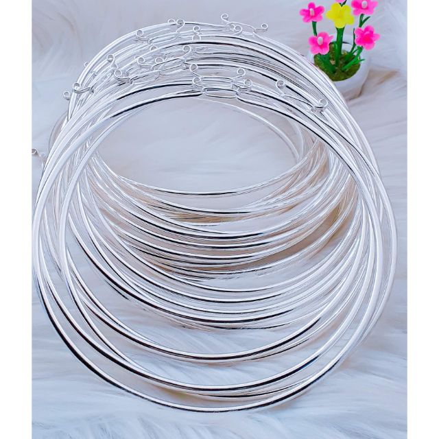 Kiềng cổ trơn bạc ta cho nữ