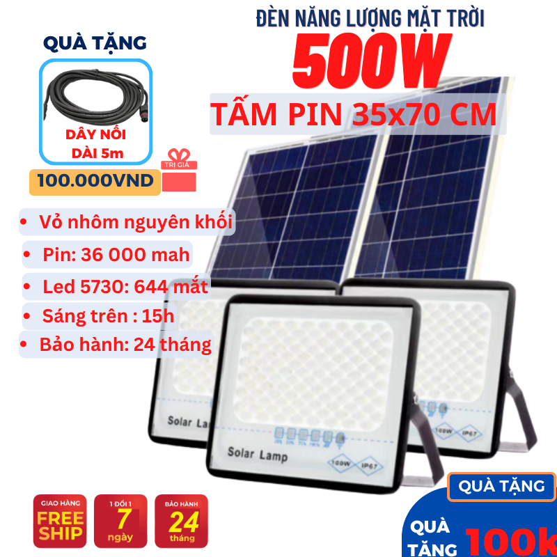 Đèn năng lượng mặt trời, đèn led  năng lượng mặt trời chống lóa Solar Lamp, khung nhôm 50W,100W,200W