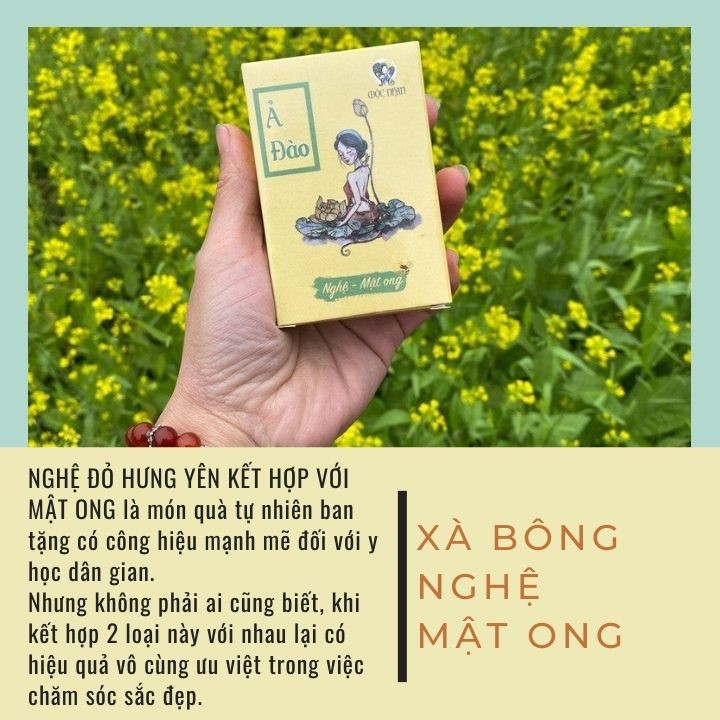 Xà bông Nghệ Soap ả đào Nghệ mật ong Ả đào Mộc Nhan  [Tặng túi tạo bọt khi mua bánh bất kỳ]