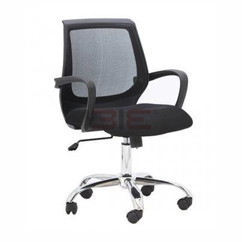 Ghế xoay văn phòng nâng hạ IBIE ID527 chân thép mạ lưng lưới có tay