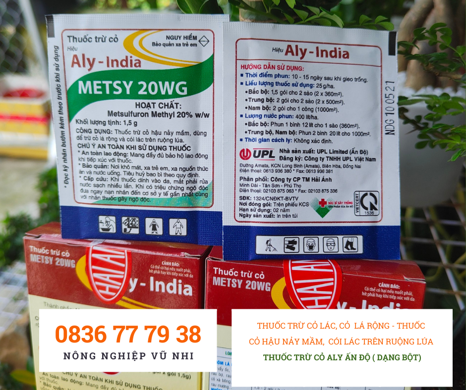 Thuốc trừ cỏ hậu nảy mầm, cỏ lác, cỏ lá rộng, cỏ mần trầu, cỏ mương, cỏ vảy ốc, cỏ vừng,... - thuốc trừ cỏ aly ấn độ - hatgiong24h