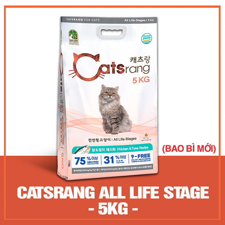 Thức ăn cho mèo Catsrang 1kg Hạt cho mèo mọi lứa tuổi xuất xứ Hàn