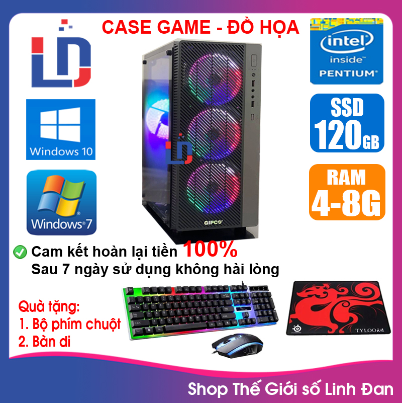 [Trả góp 0%]Case máy tính Game LED CPU Pentium G3020 / i5-4430 / Ram 4GB-8GB / SSD 120 - 240GB / VGA Upto 4GB chơi max game top PUBG LOL CF đột kích Fifa3 Cs Go GAT 5 ... [QÙA TẶNG: Phím chuột + lót chuột] GAI54 LLD