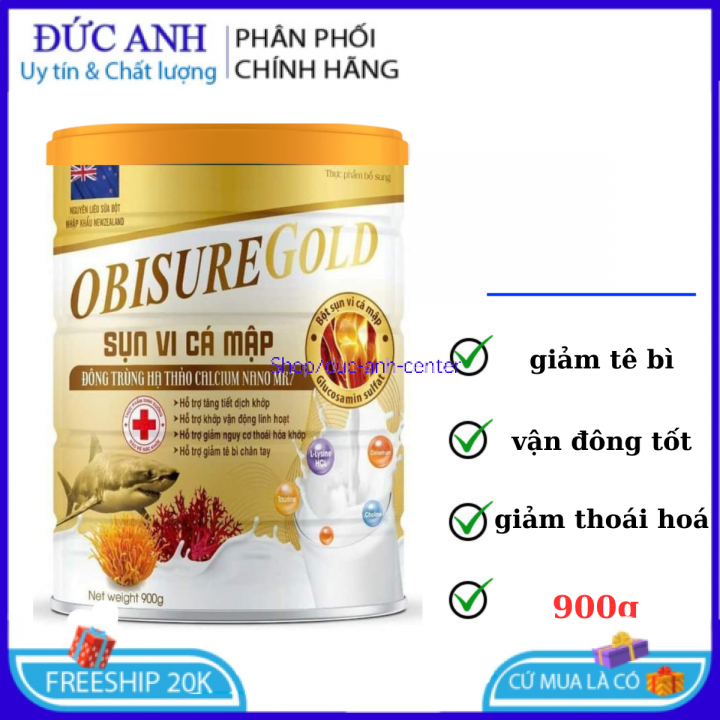 Sữa bột OBISUREGOLD SỤN VI CÁ MẬP ĐÔNG TRÙNG HẠ THẢO CALCIUM NANO MK7 giúp bổ sung canxi giúp xương 