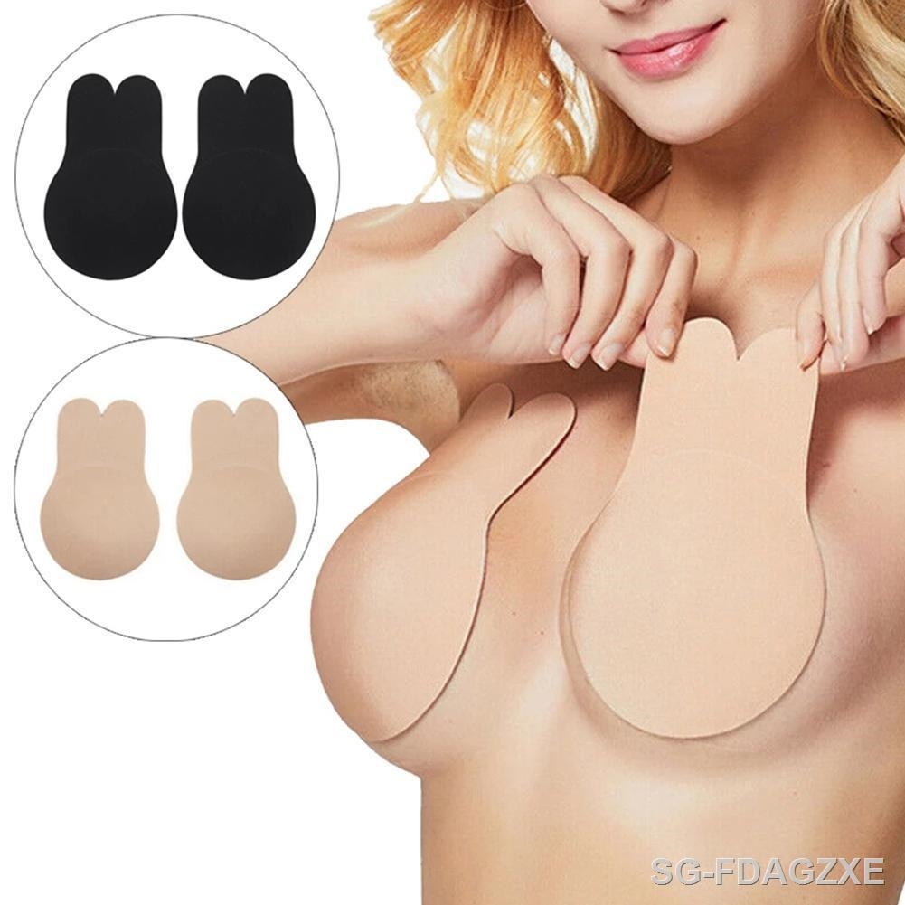 hyfv✐ Ear Bust Lift Nipple Cover Reusable Silicone Large Size Up Invisible Self Adhesive Bra Strapless Breast Stickers