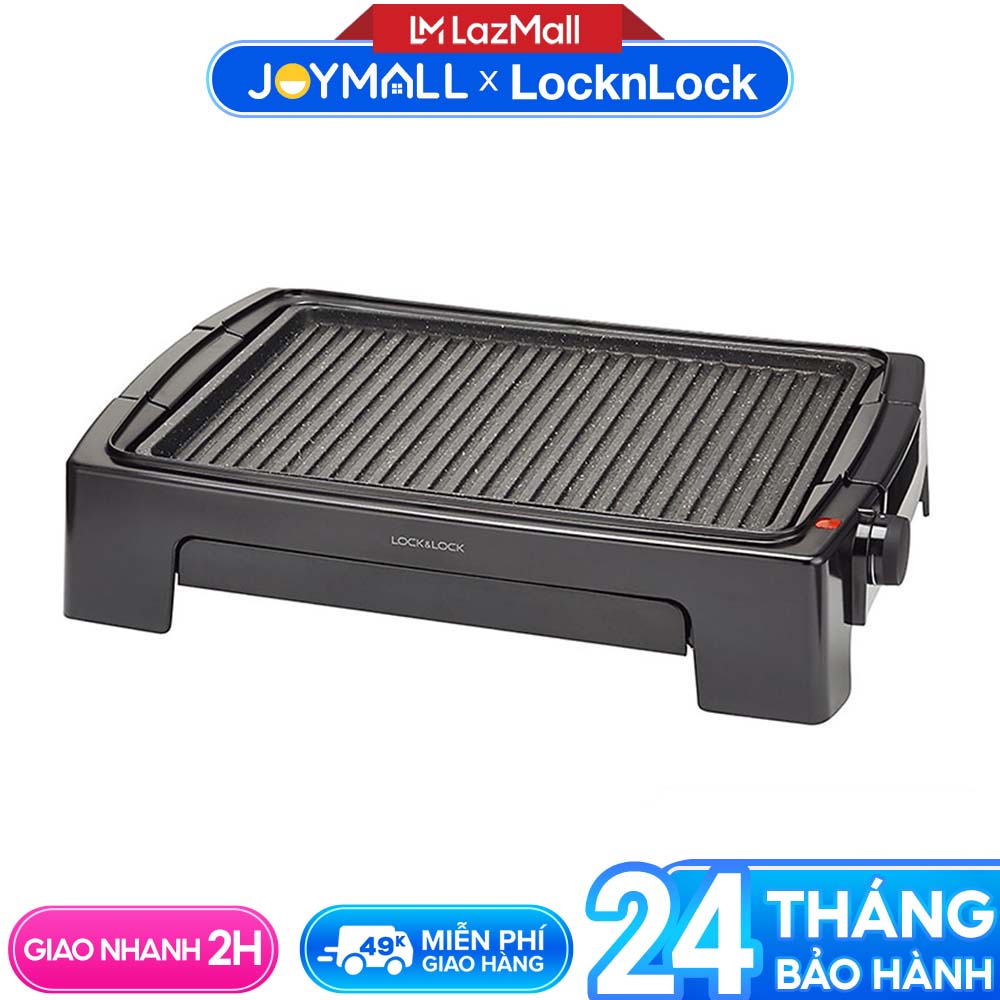 Bếp nướng điện Lock&Lock EJG221 1300w - Hàng chính hãng, chống dính, 5 mức chỉnh nhiệt, có khay hứng dầu, dễ tháo lắp vệ sinh - JoyMall