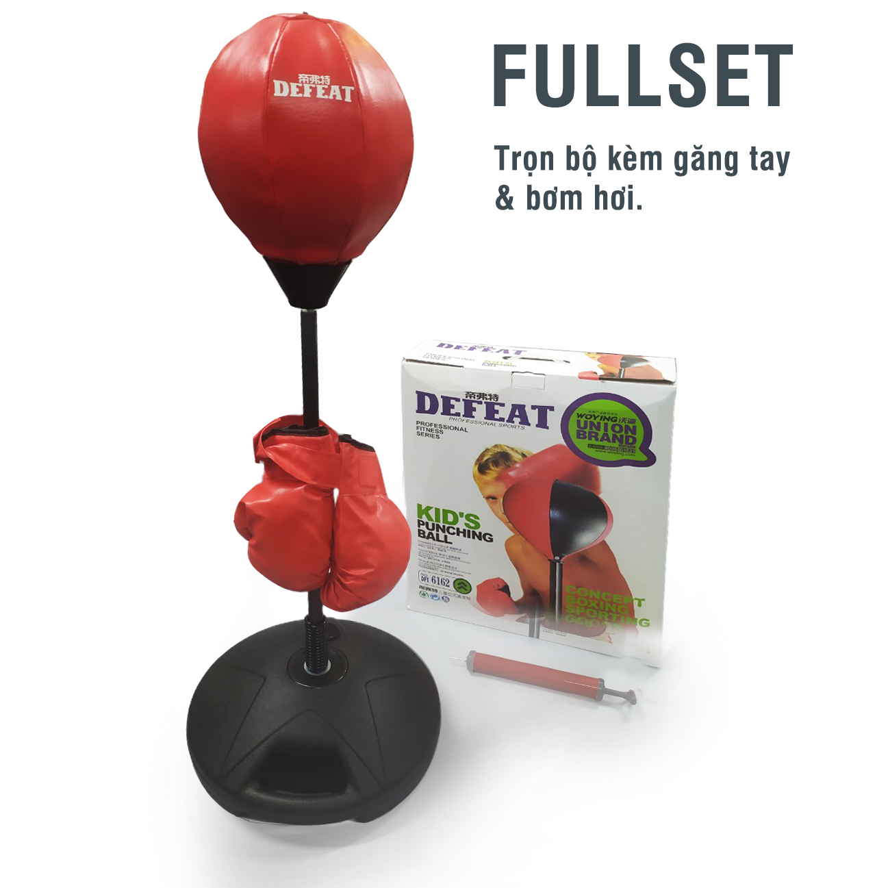 Bộ dụng cụ tập đấm bốc boxing tại nhà tập luyện phản xạ cho người lớn và trẻ em Defeeat 6162