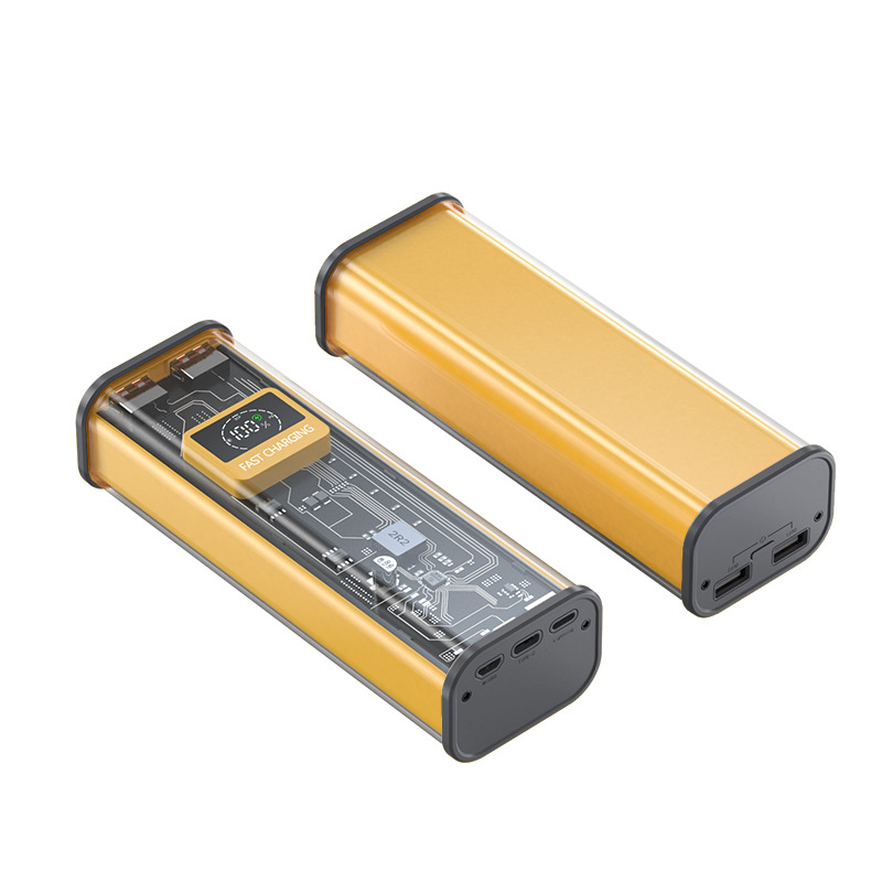 Sạc Dự Phòng Trong Suốt 20.000mah, Sạc Nhanh 22,5w, Gồm 3 Cổng Vào Và 2 Cửa Ra Sạc Nhanh（Cửa Hàng Mustang Đảm Bảo Tính Xác Thực）