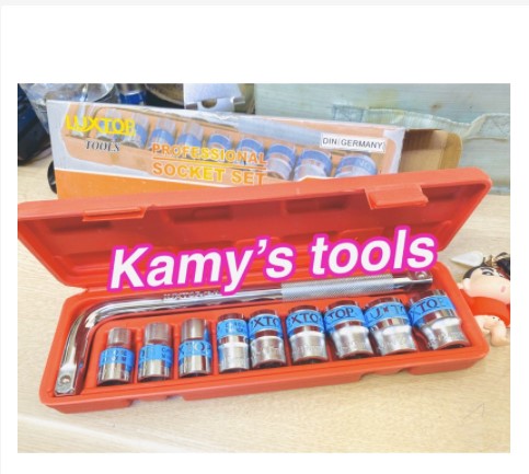 [HCM]Bộ tuýp 11 món Luxtop 1/2" cần L hộp nhựa sửa chửa ô tô xe máy ( bộ tuýp bộ khẩu)