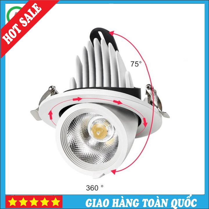 Đèn led downlight âm trần 7w gled xoay góc 360 độ
