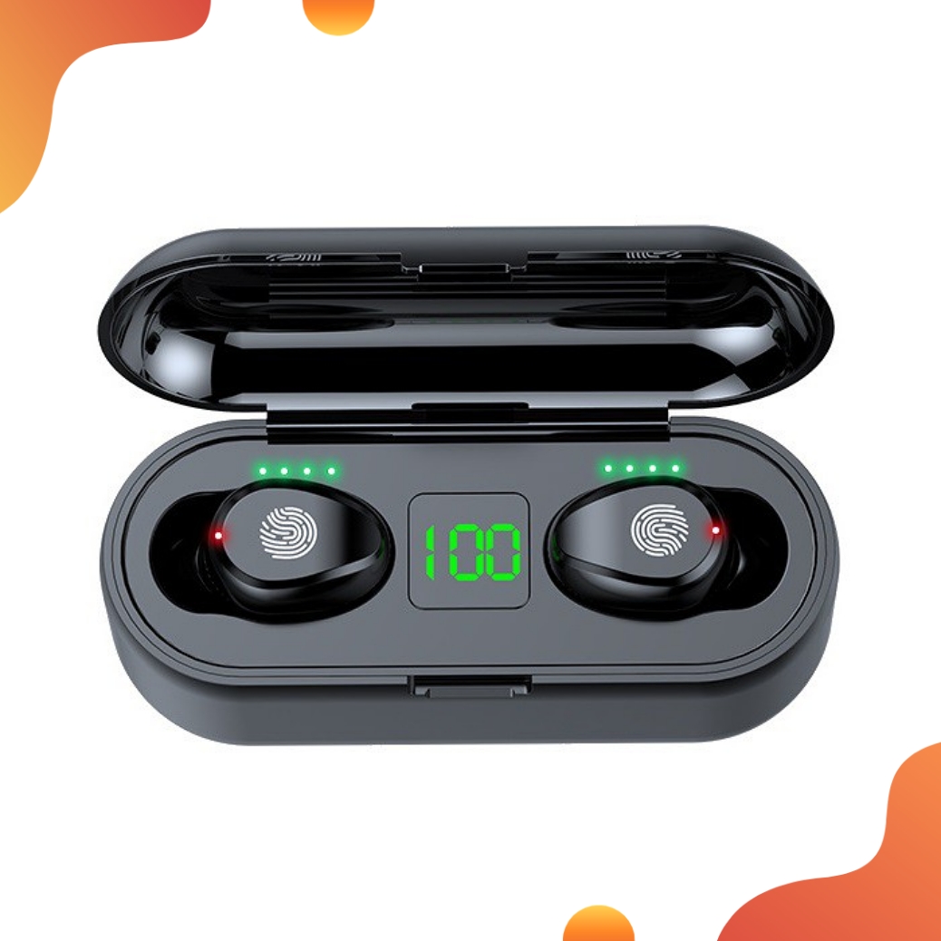 Tai nghe Bluetooth không dây nhét tai AMOI F9 cho điện thoại iphone Android- Kiêm pin sạc dự phòng - Pin trâu hơn i7 i9 i11 i12 TWS- Mã giảm giá Amoi F9-SheKool