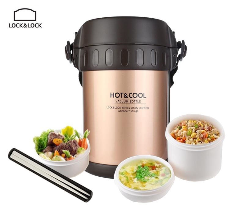 Hộp cơm giữ nhiệt lock&lock lhc6170fu vàng đồng 1,8l