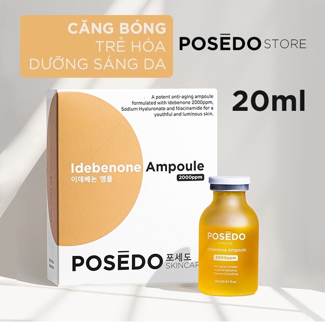 Serum căng bóng dưỡng sáng Posedo Idebenone Ampoule 20ml trẻ hóa da cao cấp chính hãng Hàn Quốc