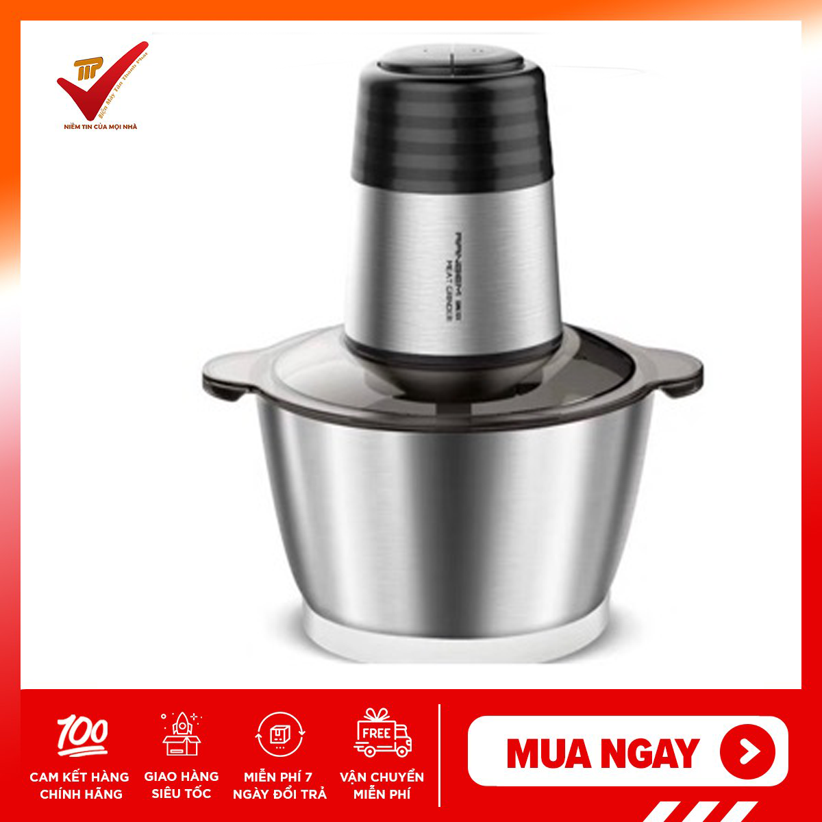 Máy xay thịt đa năng Ranbem Model - 224A 300W, cối inox, bảo hành 12 tháng, địa chỉ mua hàng uy tín hà nội