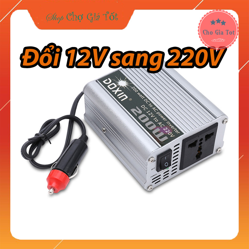 Bộ chuyển đổi nguồn 12V sang 220V trên ô tô công suất 200W