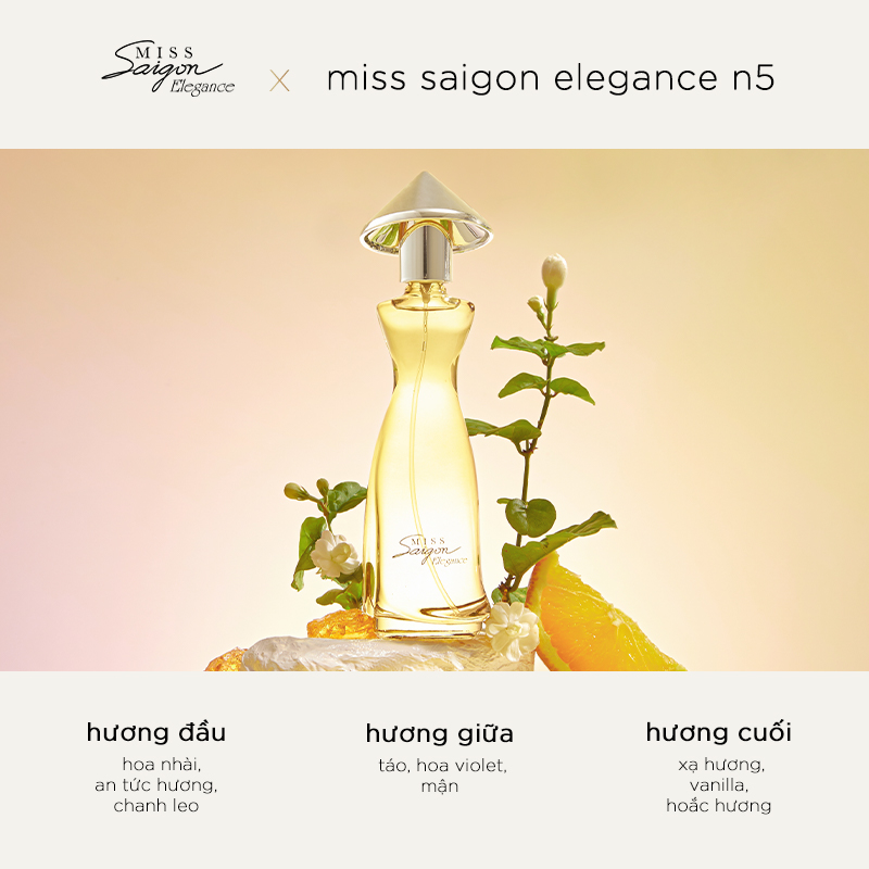 Nước Hoa Nữ Cao Cấp Miss Saigon Elegance Amber EDP 50ml Hương Thơm Duyên Dáng Nhẹ Nhàng Ngọt Ngào HOARIENT Chính Hãng