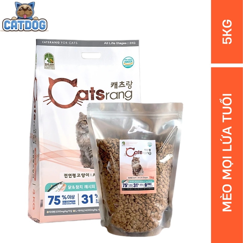 [HỎA TỐC + QUÀ TẶNG]  Catsrang (1Kg/5Kg/COMBO) - Thức ăn hạt cho mèo mọi lứa tuổi cao cấp Hàn Quốc