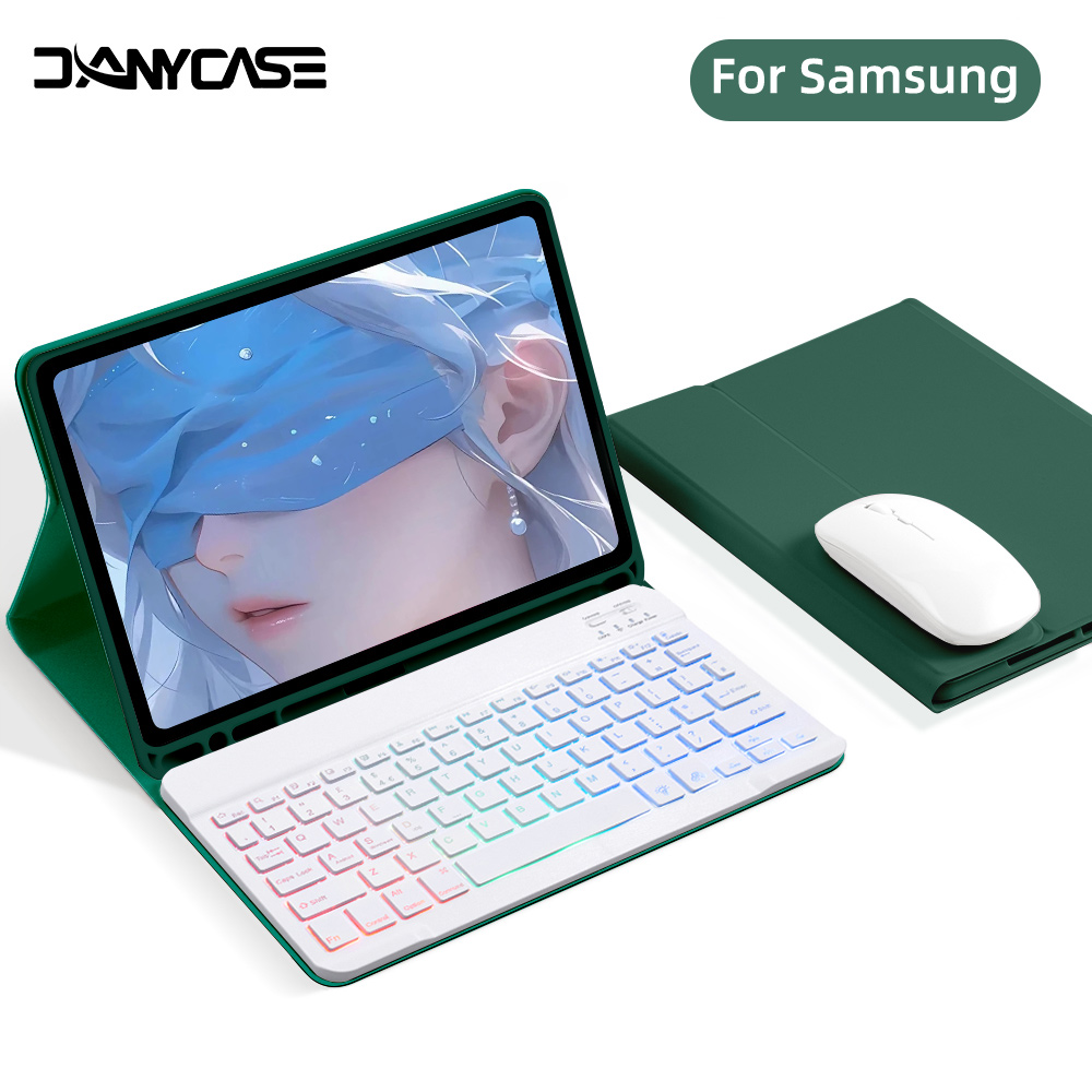DANYCASE Samsung Keyboard Case for Samsung Galaxy Tab S9 FE 10.9inch S6 Lite 10.4inch S7 S8 S9 11inch A9 Plus S7+ S8+ S9+ S9 FE+ S10+ 12.4inch Tablet Keyboard Cover