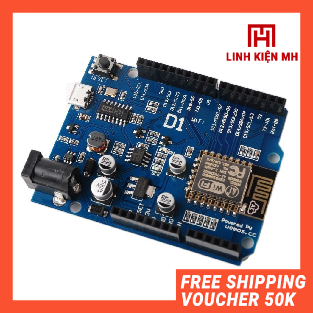 Kit Phát Triển Arduino Tích Hợp Wifi ESP8266 NodeMCU Lua WeMos D1