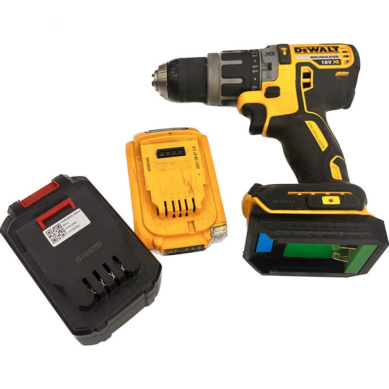 Ngàm đế chuyển pin dca 20v sang máy dewalt/hps