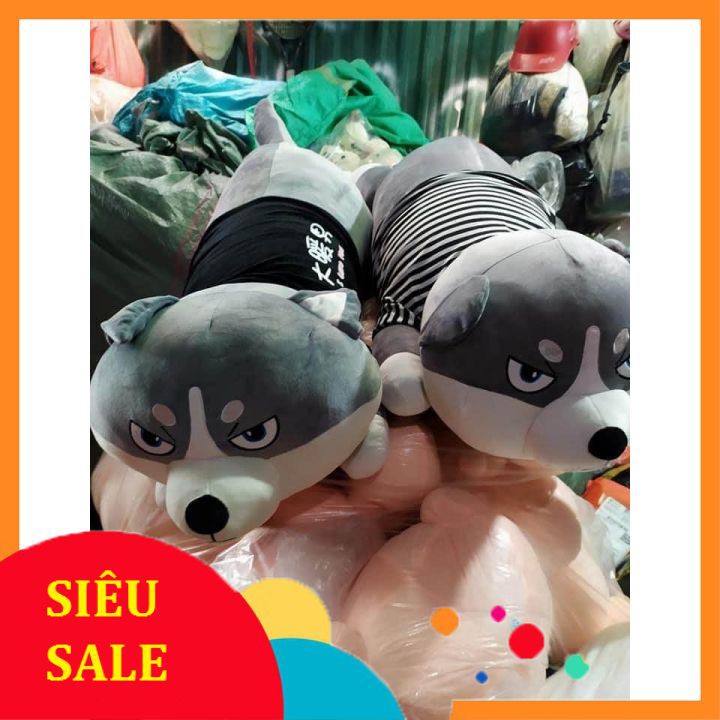 [ Sale sập sàn ] chó husky xám siêu hot, được nhồi 100% gòn trắng đàn hồi tinh khiết, giúp gấu bông của Bstore rất căng bông, êm ái và cực kì an toàn cho sức khỏe