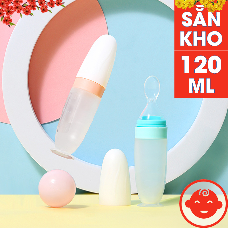 Bình thìa ăn dặm silicon jubon cao cấp cho bé