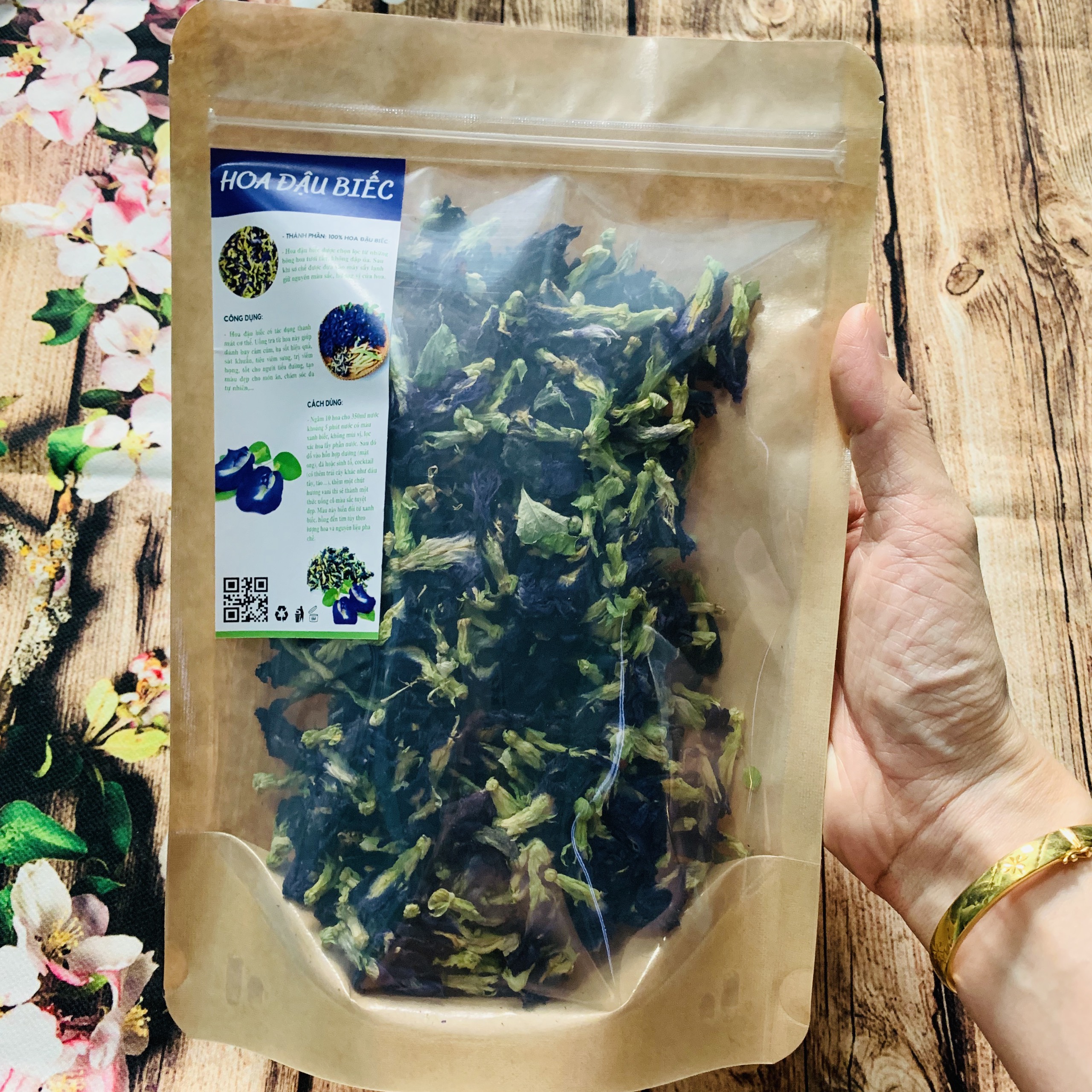 (100 gr )Hoa Đậu Biếc Khô- Trà Ngủ Ngon, Tạo Màu Tự Nhiên